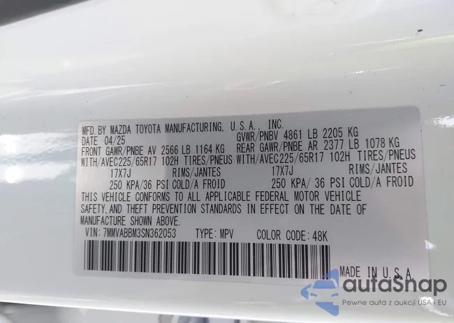 7MMVABBM3SN362053: 42869296