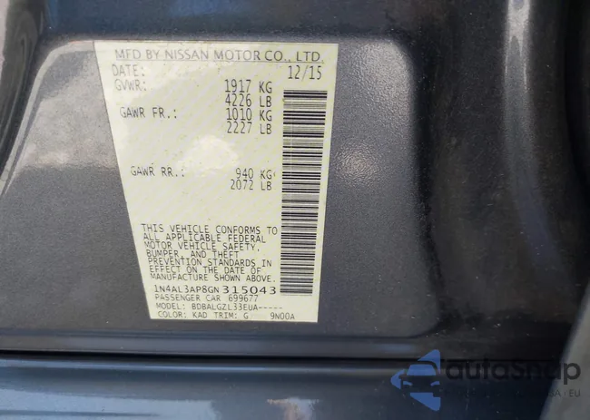 1N4AL3AP8GN315043: 42868431