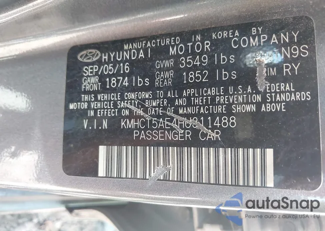 KMHCT5AE4HU311488: 42868545