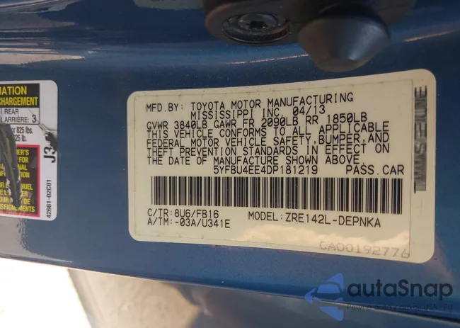 5YFBU4EE4DP181219: 42869839