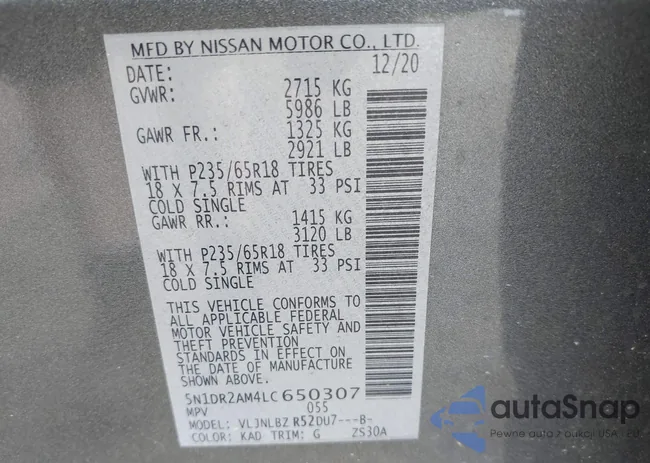 5N1DR2AM4LC650307: 42869950