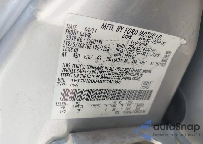 1FT7W2B64BEC62068: 42870163