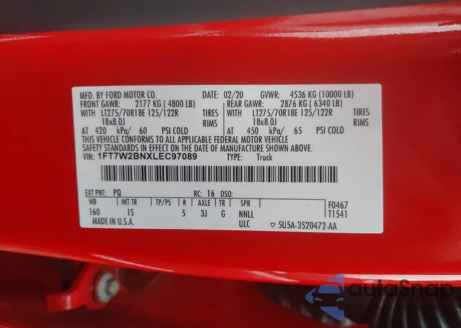 1FT7W2BNXLEC97089: 42869510