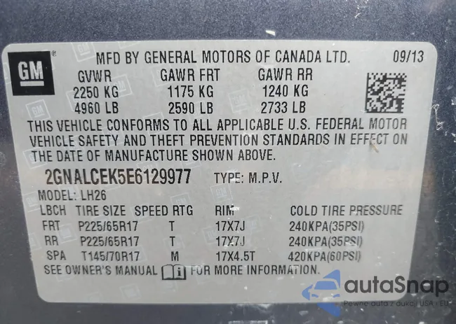 2GNALCEK5E6129977: 42869520