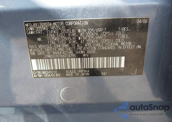 JTMBD33V766014795: 42871147