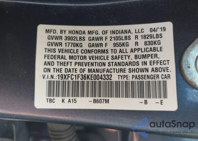 19XFC1F36KE004332: 42871358