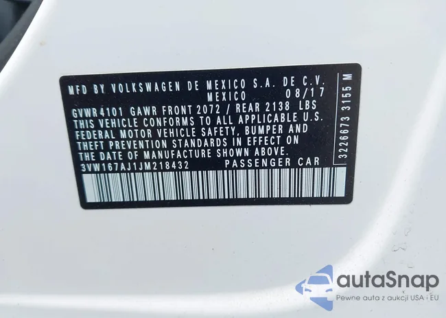 3VW167AJ1JM218432: 42871373