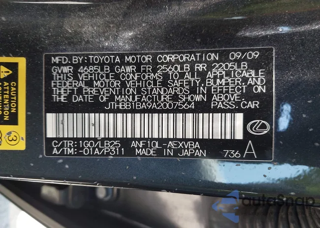 JTHBB1BA9A2007564: 42870424