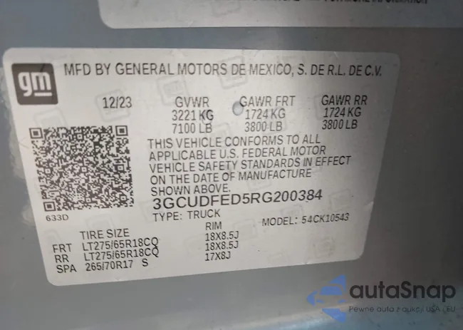 3GCUDFED5RG200384: 42870586