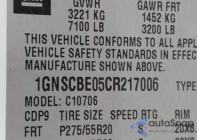 1GNSCBE05CR217006: 42870591