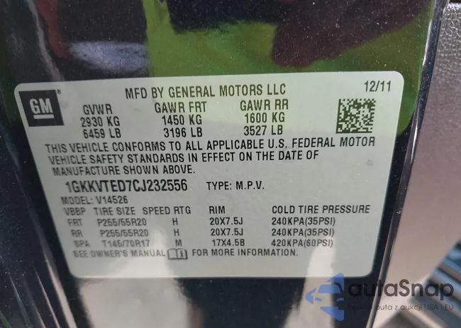 1GKKVTED7CJ232556: 42872036