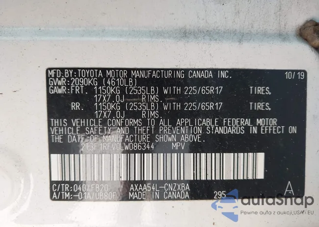 2T3F1RFV0LW086344: 42871619