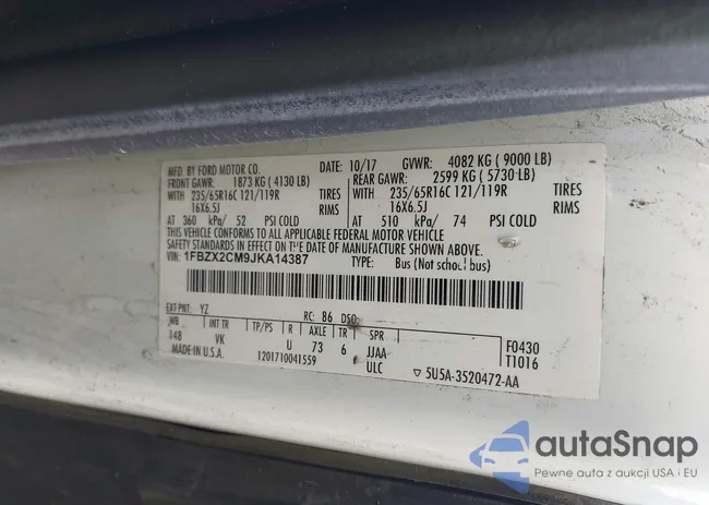 1FBZX2CM9JKA14387: 42872784