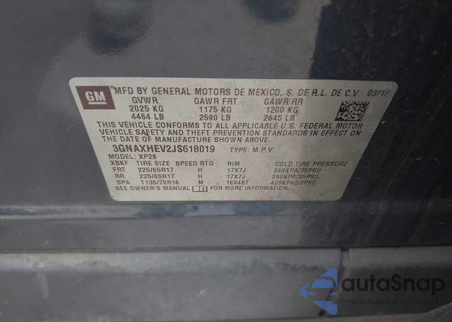 3GNAXHEV2JS618019: 42872876