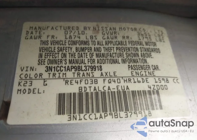 3N1CC1AP9BL379918: 42872923