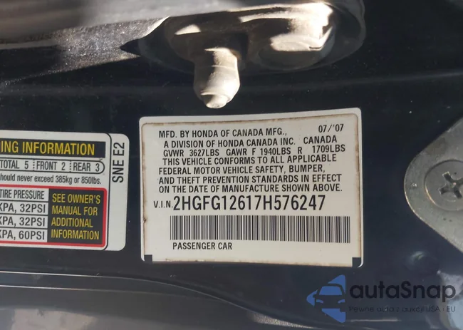 2HGFG12617H576247: 42873169