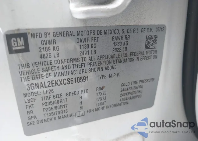 3GNAL2EKXCS610591: 42872499