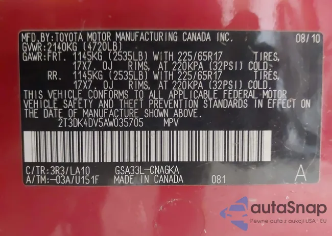 2T3DK4DV5AW035705: 42872759