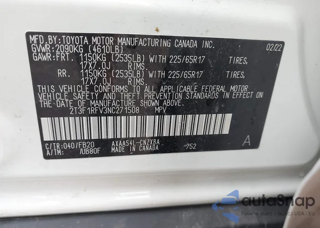 2T3F1RFV3NC271508: 42873823