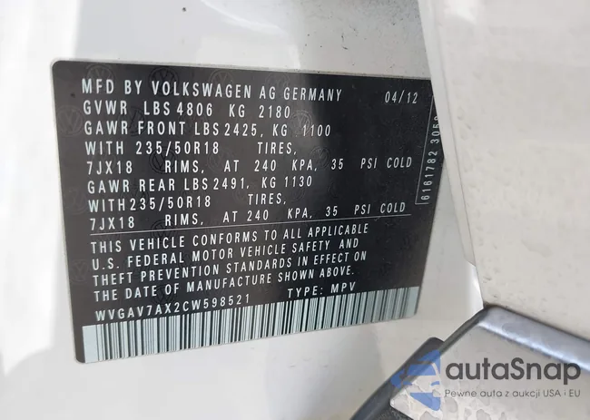 WVGAV7AX2CW598521: 42874036