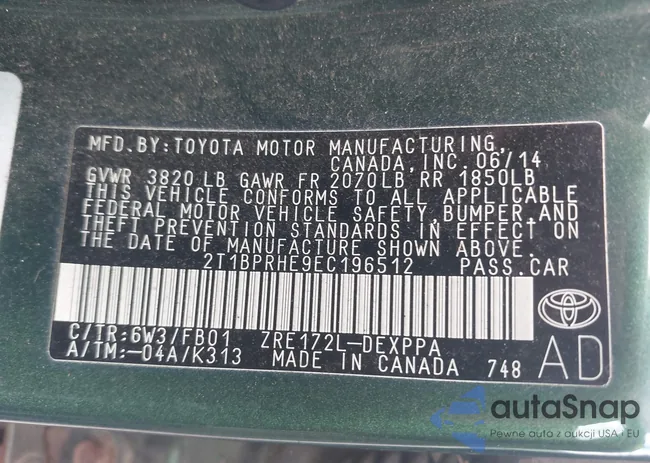 2T1BPRHE9EC196512: 42874250