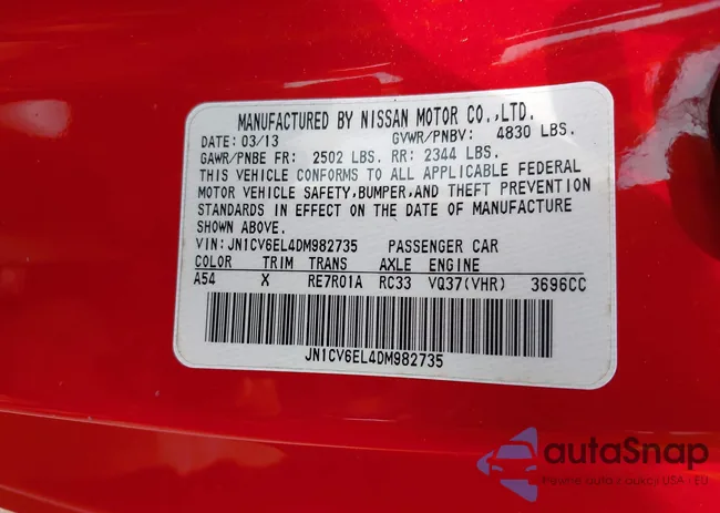 JN1CV6EL4DM982735: 42874270