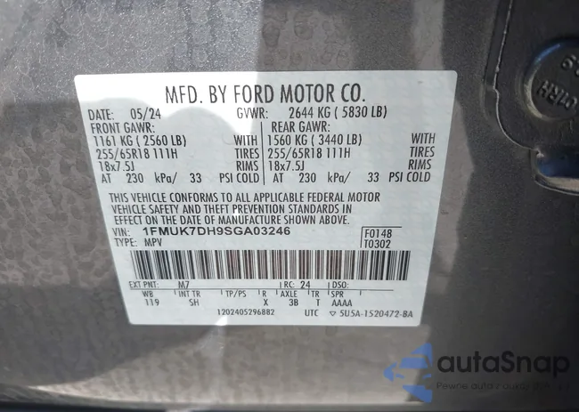 1FMUK7DH9SGA03246: 42873486