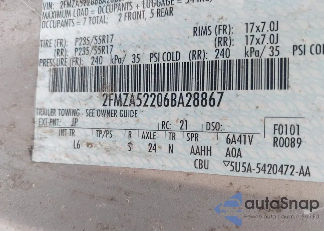 2FMZA52206BA28867: 42873627
