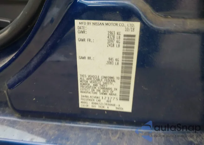 1N4BL4CV6KC123775: 42874821