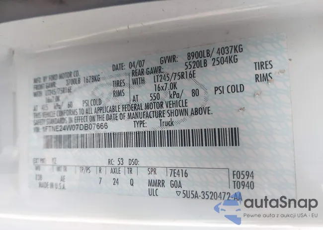 1FTNE24W07DB07666: 42875172