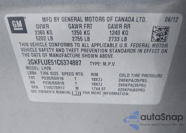 2GKFLUE51C6374887: 42875243