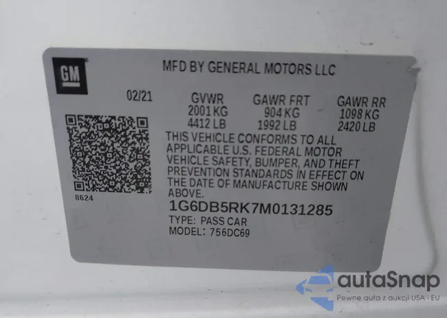 1G6DB5RK7M0131285: 42875315