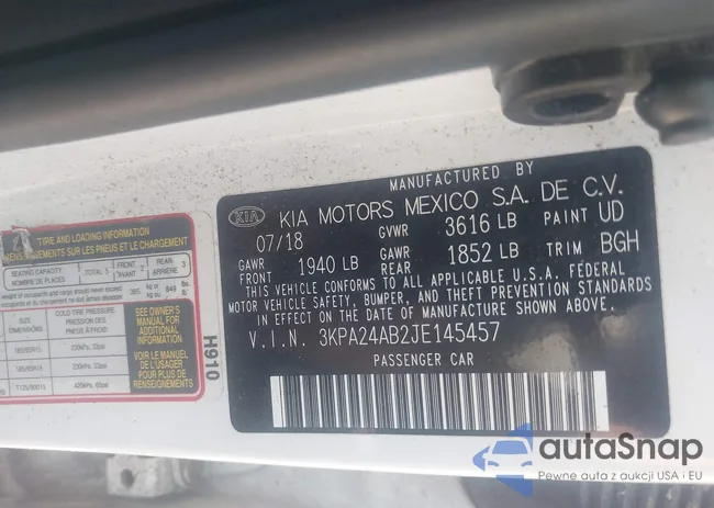 3KPA24AB2JE145457: 42875346