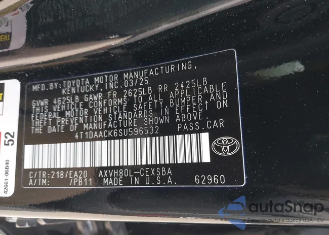 4T1DAACK6SU596532: 42874627