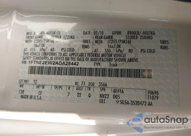 1FTNE2EW2ADA28442: 42874782