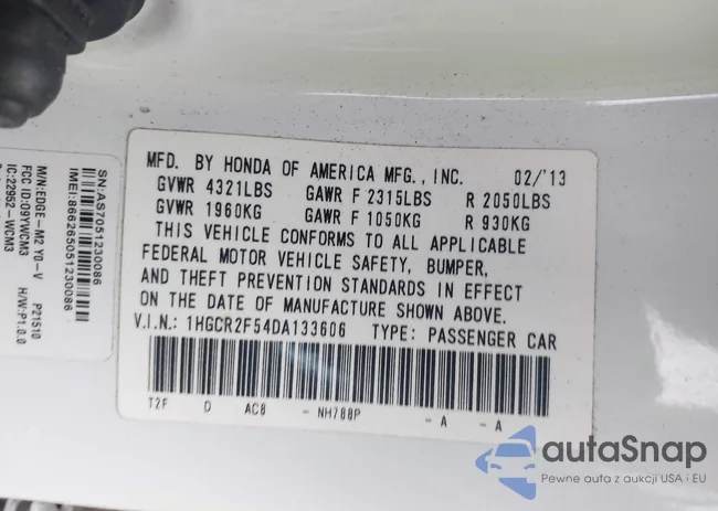 1HGCR2F54DA133606: 42875894