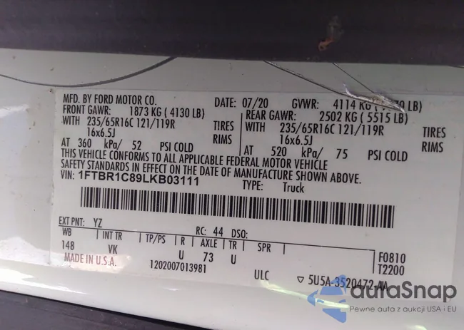 1FTBR1C89LKB03111: 42875932