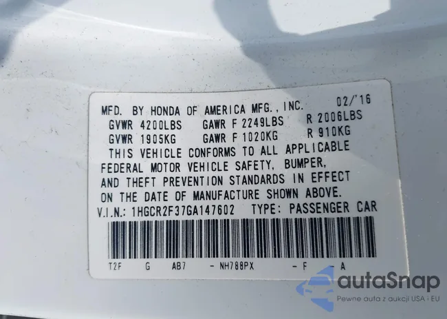 1HGCR2F37GA147602: 42876056