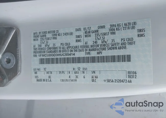 1FMCU0GD3HUC55414: 42876120