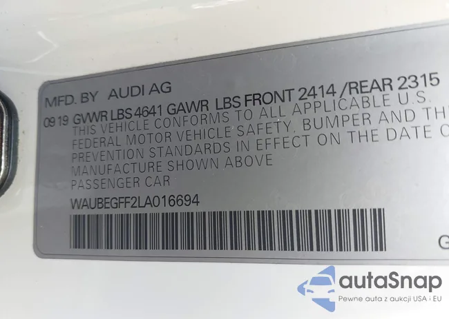 WAUBEGFF2LA016694: 42876148