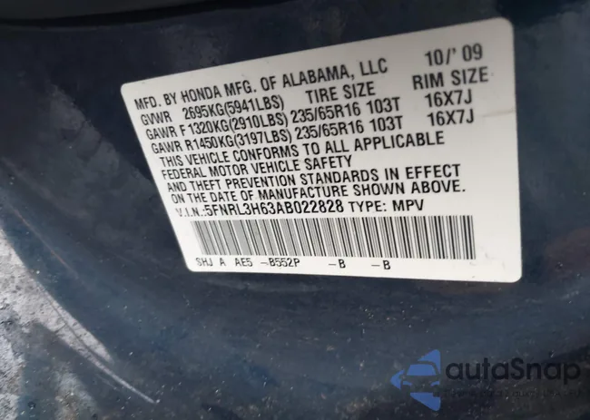 5FNRL3H63AB022828: 42876184