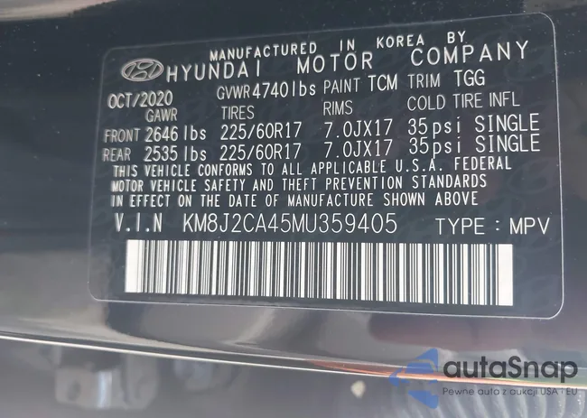 KM8J2CA45MU359405: 42875472