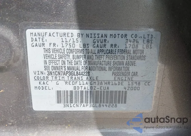 3N1CN7AP3GL844228: 42875701