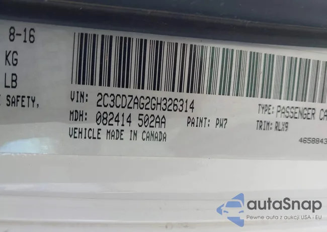 2C3CDZAG2GH326314: 42877244