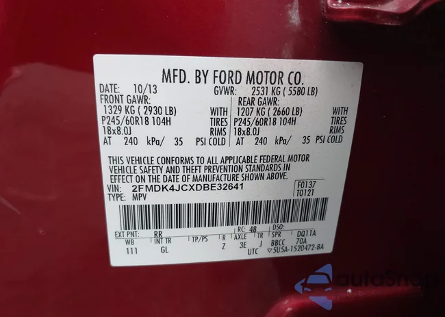 2FMDK4JCXDBE32641: 42876409