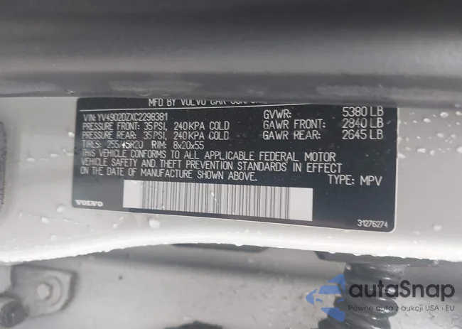 YV4902DZXC2298381: 42876418