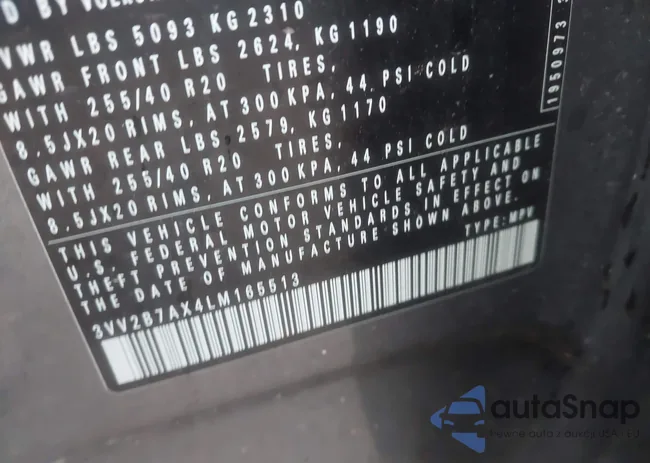 3VV2B7AX4LM165513: 42876483