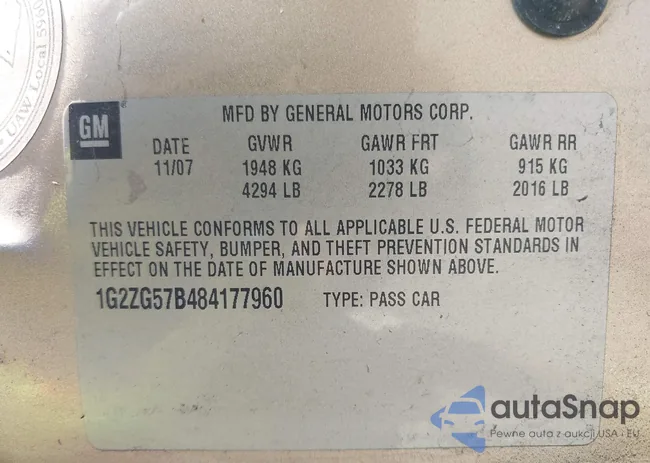 1G2ZG57B484177960: 42876517