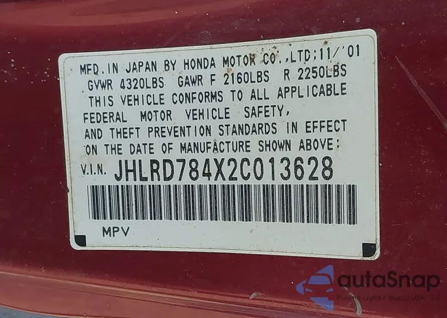 JHLRD784X2C013828: 42876684