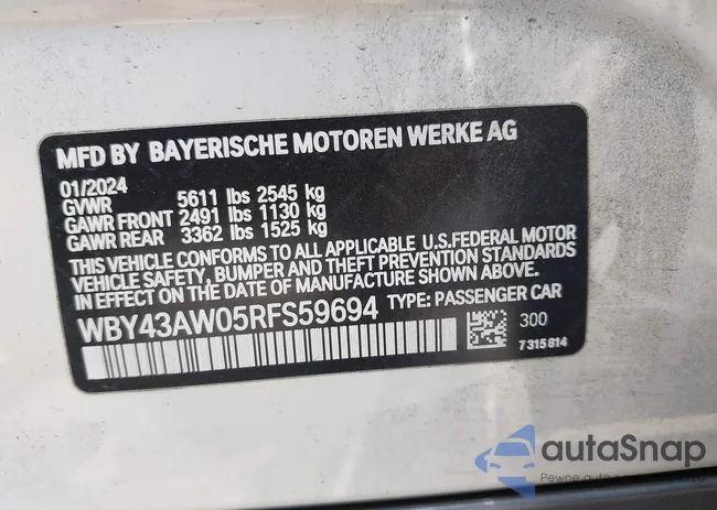 WBY43AW05RFS59694: 42876740